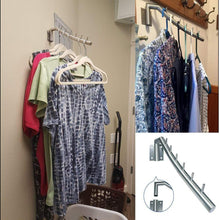 Load image into Gallery viewer, Purchase sunmall 12 6 folding wall mounted clothes hanger rack garment hook stainless steel with swing arm holder clothing hanging system closet storage organizer for bedrooms bathrooms laundry room 2 pack