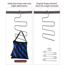 Load image into Gallery viewer, Discover the multi purpose pants hangers ceispob s type 5 layers stainless steel clothes hangers storage pant rack closet space saver for trousers jeans towels scarf tie 4 pack