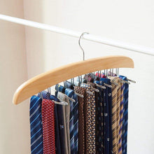 Load image into Gallery viewer, New ezoware 2 pack belt hangers adjustable 24 tie belt scarf racks holder hook hanger for closet organizer storage beige