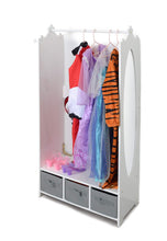 Load image into Gallery viewer, Amazon milliard dress up storage kids costume organizer center open hanging armoire closet unit furniture for dramatic play with mirror baskets and hooks