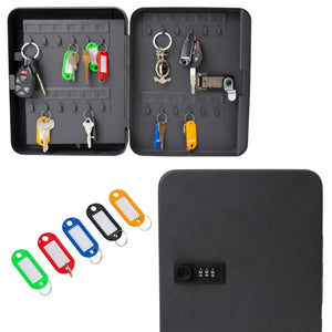 Purchase houseables key lock box lockbox cabinet wall mount safe 7 9 w x 9 9 l 48 tags black metal combination code locker storage organizer outdoor keybox closet for realtor real estate office