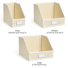Load image into Gallery viewer, Get g u s ivory linen closet storage organize bins for sheets blankets towels wash cloths sweaters and other closet storage 100 cotton large