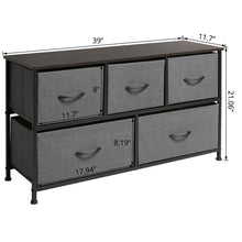 Load image into Gallery viewer, On amazon marble field 3 tier dresser drawer nightstands storage organizer dresser tower with 5 easy pull drawers and metal frame for your bedroom nursery closet entryway grey 32 37x11 31x29 84
