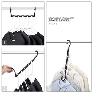 Amazon house day black magic hangers space saving clothes hangers organizer smart closet space saver pack of 10 with sturdy plastic for heavy clothes
