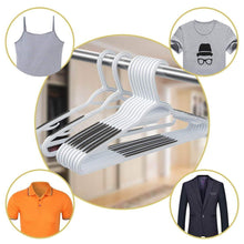 Load image into Gallery viewer, Top timmy plastic hangers 40 pack heavy duty clothes hangers with built in grip non slip pads space saving super lightweight organizer for closet wardrobe perfect for blouses shirts and morewhite grey