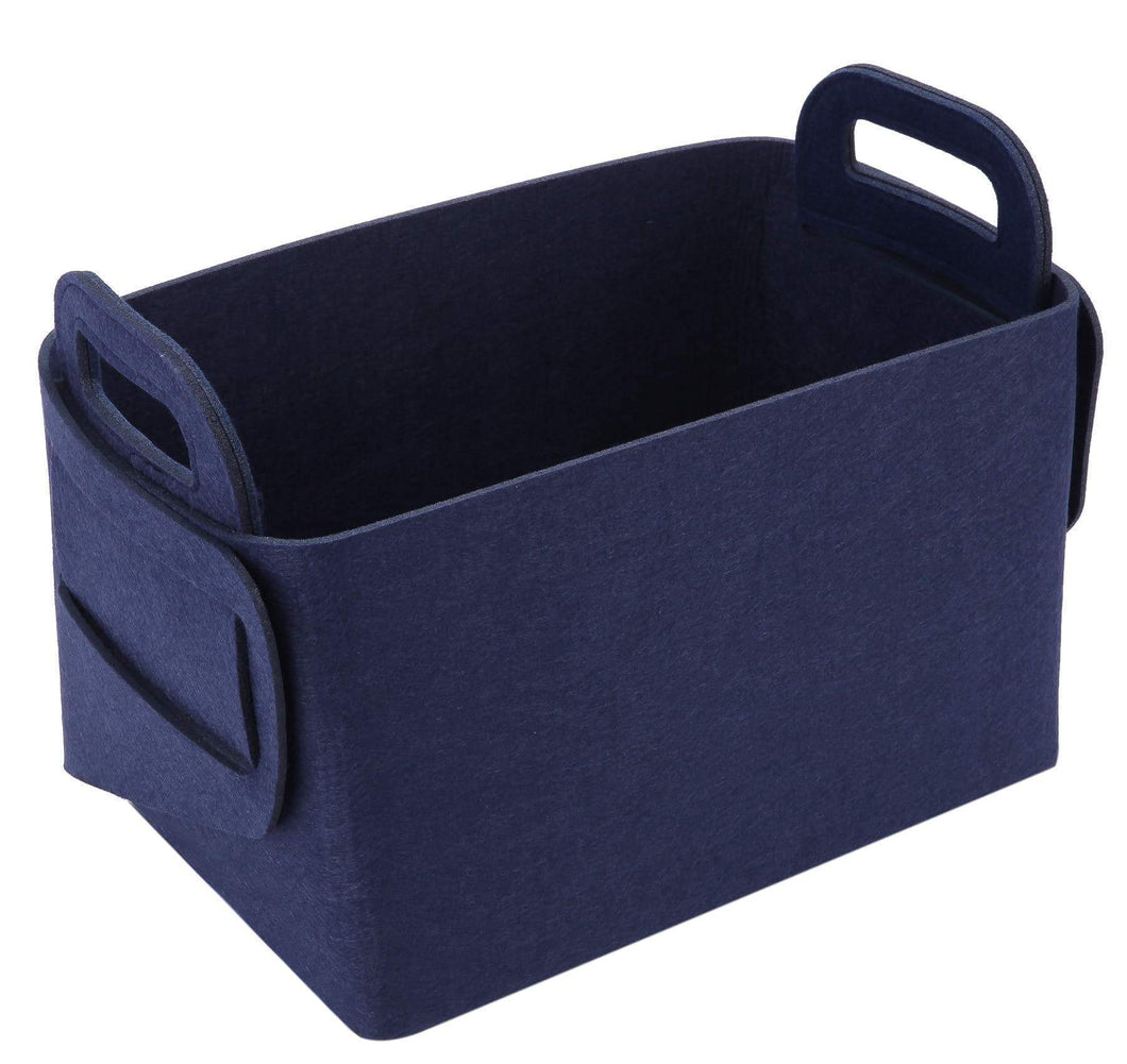 Online shopping storage basket felt storage bin collapsible convenient box organizer with carry handles for office bedroom closet babies nursery toys dvd laundry organizing