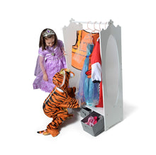 Load image into Gallery viewer, Buy milliard dress up storage kids costume organizer center open hanging armoire closet unit furniture for dramatic play with mirror baskets and hooks