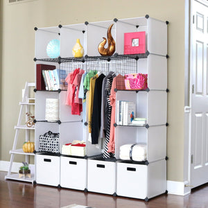 Explore unicoo diy 20 cube organizer cube storage bookcase toy organizer storage cabinet wardrobe closet deeper cube white