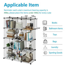 Load image into Gallery viewer, Budget tespo wire cube storage shelves book shelf metal bookcase shelving closet organization system diy modular grid cabinet 12 cubes