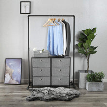 Load image into Gallery viewer, New songmics 3 tier wide dresser storage unit with 6 easy pull fabric drawers metal frame and wooden tabletop for closet nursery hallway 31 5 x 11 8 x 24 8 inches gray ults23g
