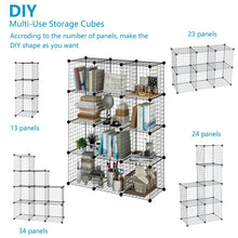 Load image into Gallery viewer, Amazon best tespo wire cube storage shelves book shelf metal bookcase shelving closet organization system diy modular grid cabinet 12 cubes