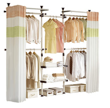 Load image into Gallery viewer, Budget prince hanger deluxe 4 tier shelf hanger with curtain clothing rack closet organizer phus 0061