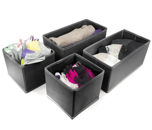 Top rated sorbus foldable storage drawer closet dresser organizer bins for underwear bras socks ties scarves accessories and more 6 piece set black