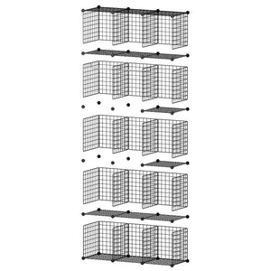 Heavy duty george danis wire storage cubes metal shelving unit portable closet wardrobe organizer multi use rack modular cubbies black 14 inches depth 3x5 tiers