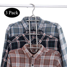 Load image into Gallery viewer, Purchase doiown multipurpose stainless steel closet hangers blouses shirt dresses scarf hangers organizer set of 3 non slip 3 pieces