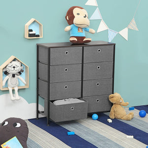 Purchase songmics 4 tier wide drawer dresser storage unit with 8 easy pull fabric drawers and metal frame wooden tabletop for closets nursery dorm room hallway 31 5 x 11 8 x 32 1 inches gray ults24g