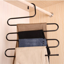 Load image into Gallery viewer, Cheap ds pants hanger multi layer s style jeans trouser hanger closet organize storage stainless steel rack space saver for tie scarf shock jeans towel clothes 4 pack 1