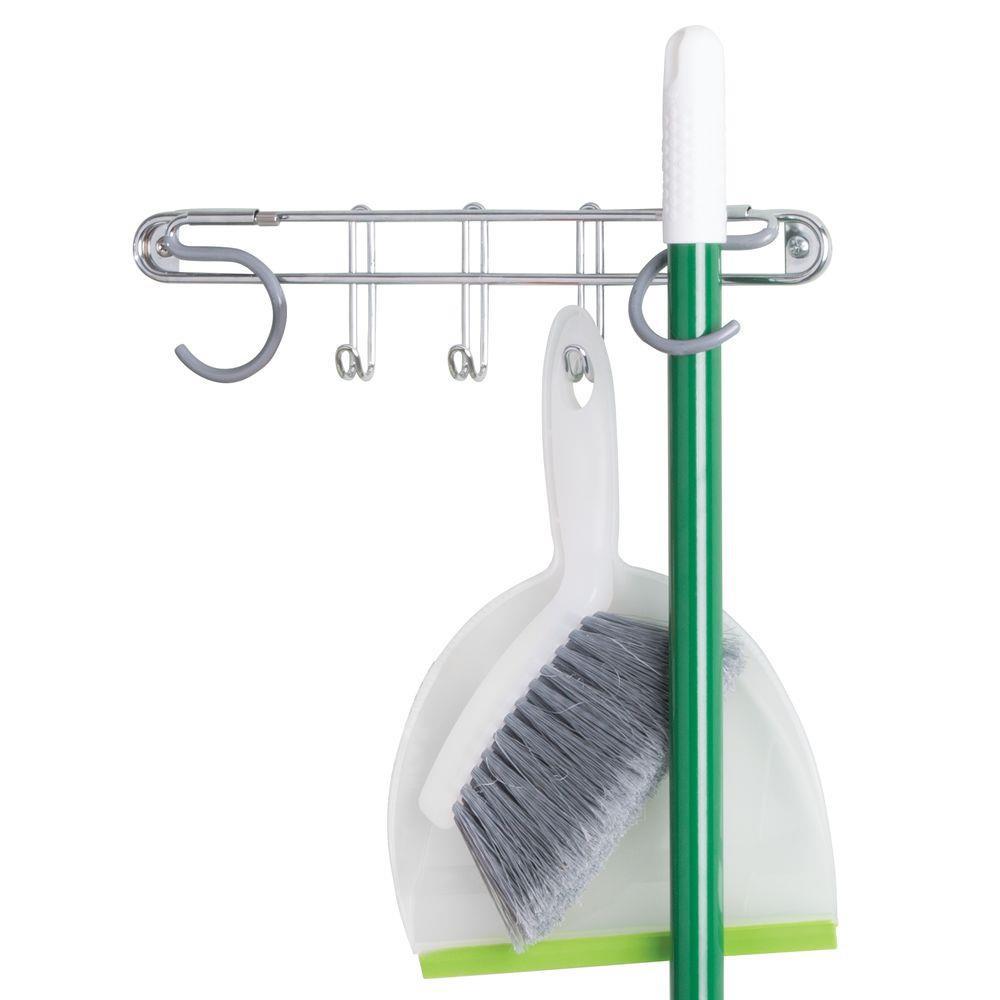 InterDesign Classico Wall Mount Mop and Broom Holder